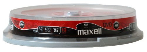 10 MAXELL DVD-RW Rohlinge 2x 4.7GB in Spindel