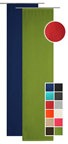 Schiebegardine Seidenglanz halbtransparent ca. 58×245 cm Flächenvorhang Vorhang Gardine #1318 (weiß) - 2