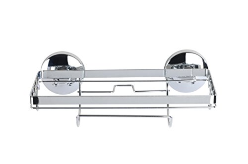 WENKO 5871100 Magic-Loc Küchenrollenhalter – Befestigen ohne Bohren, verchromtes Metall, 28 x 9 x 13 cm, Silber glänzend - 2