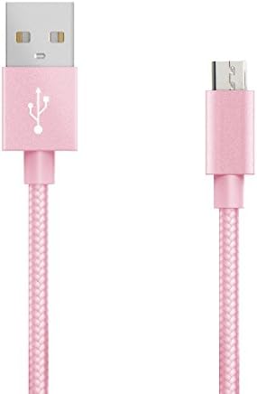 MyVigor Micro USB Cable 1m (ROSE GOLD) Nylon Braided Android Charger Cables, Tangle-Free Ultra durable QUICK-CHARGE Cable with Gold-Plated Connectors for Android, Samsung, HTC, Nokia, Sony and More with worry free warranty. Just Add to Basket