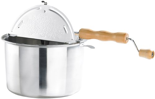 Rosenstein & Söhne Retro Popcorn-Topf mit Kurbel, 6 l, 24cm für perfektes Kino-Popcorn - 3