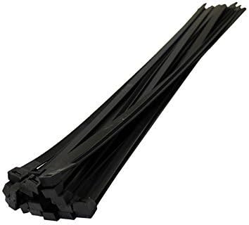 Unicrimp Q-Crimp Intermediate Cable Tie Pack of 100 Zip Ties - Choice of 160mm/200mm/300mm/370mm (200 x 4.8, Black)