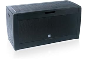 rg-vertrieb Garden Storage Box 310 L Rattan Look Chest Box Garden Chest Boarde Cushion Box Garden Box (Anthracite)