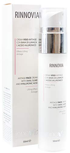 Bava di Lumaca Crema Viso Antirughe Rimpolpante - con Acido Ialuronico, Olio di Argan, Jojoba e di Mandorla - Efficace contro le Rughe, Acne e come Antiage - Per Viso, Collo e Décolleté - 50 ml