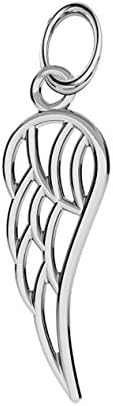 Genuine Sterling Silver 925 angel wing charm pendant fits on european bracelet or necklace C2P