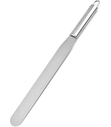 Silikomart | Spatola Appuntita in Acciaio Inox con Manico in Plastica, Ideale per Dolci e Creme, Misure 20 cm, Made in Japan