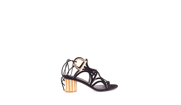 SALVATORE FERRAGAMO Luxury Fashion Donna MCBI36020 Nero Camoscio Sandali |  Stagione Outlet : Amazon.it: Scarpe e borse