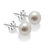 Boucles d'Oreilles Perles Clous Fantaisie Bijoux Femme en Perle Blanche d'Eau Douce et Argent 925 Classique et raffiné idée cadeau noel femme par VIKI LYNN
