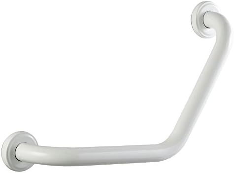 Bisk PRO Angled Rail Hand Grip 220x220mm, Ø 25mm, s/s White-Size 39.5x24x8cm # 04776, Metal