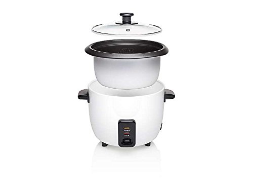 elektrischer Reiskocher für ca. 3 Tassen mit Löffel Reis mit Reistopf herausnehmbar Dampfgarer Multi-Kocher (sparsame 300 Watt + Warmhaltefunktion) - 3