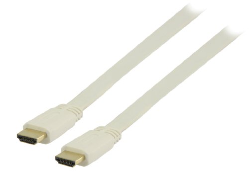 Valueline VGVP34100W50 High-Speed-HDMI-Flachkabel mit Ethernet (Stecker auf Stecker, 5m) weiß