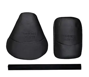 Pure Bullet Black Seat Cover with Back Rest Foam Combo Set for Royal Enfield Classic 350/500cc