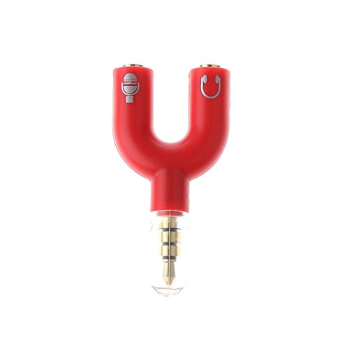 MagiDeal 3.5mm Headphone Mic Audio U Splitter Adapter Converter 1 Male to Dual Female Red RS.240 (71.00% Off) - Amazon