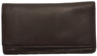 1642 Soft Nappa Leather - Large Flap Over Purse with Inside Zip, Credit Card Slots, Note Sections, (1043 17)
