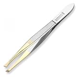 Malteser Solingen German Nickel Plated Steel Gold Fine Tweezer