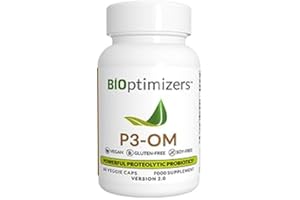 BiOptimizers P3-OM Proteolytic Prebiotics & Probiotics Supplement | Lactobacillus Plantarum for Digestive & Immune Health | Bloating & Gut Relief Support for Men & Women | 60 Vegan Capsules