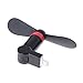 Produktbild Fogun USB-Ventilator Portable, 180 Grad drehender Mikro-USB-Lüfter für Samsung Xiaomi Huawei Android Phone (Schwarz)