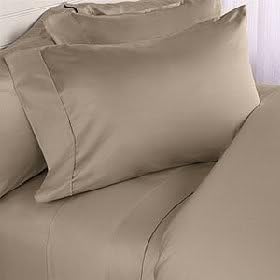 Egyptian Cotton Factory Store Luxurious Ultra Soft Silky 100% Egyptian Cotton Seven (7) Piece Set, Taupe Solid / Plain, Queen Size, Includes 4Pc Bed Sheet Set & 3Pc Duvet Set, 1000 Thread Count