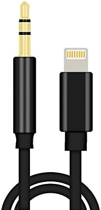 Antfire Lightning to 3.5mm Male Jack AUX Audio Stereo Music Adapter Cable Car audio headset line for iPhone 5/5s/6/6s/7/iPad (Black)