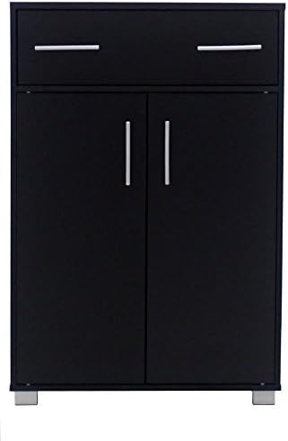 Free Standing Cupboard Reversible Door, 1 Draw 3 Shelf Sideboard Storage Unit | Palermo (Black)