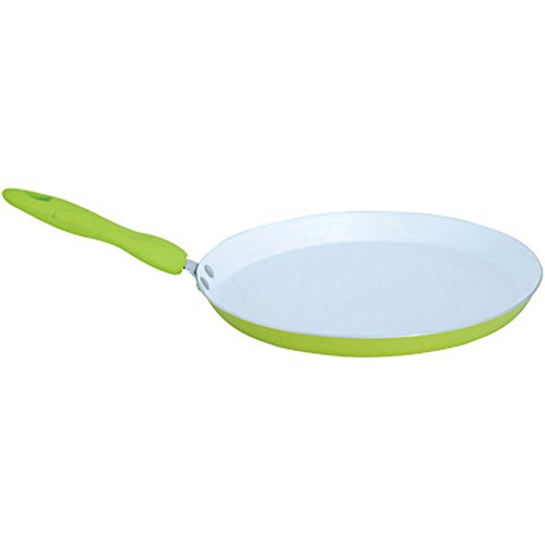 MSV 110401 Poêle à Crêpes pour Tous Feux Aluminium/Céramique/Silicone Vert 48 x 28 x 8 cm Diamètre 28 cm