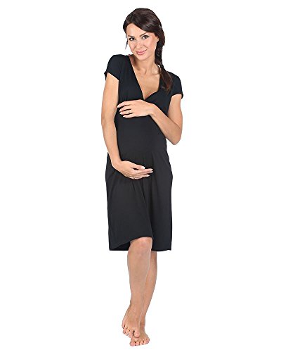 The Essential One - Black Nursing Nightie - Medium - EOM118