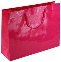 Shopping Bags Direct Large Landscape Dark Pink Gloss laminated Matching Short Rope Handles Gift Bags 43 x 33 x 13