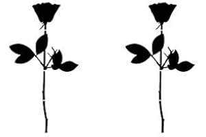 ‎GREENIT GreenIT Rose 6cm Auto Fenster Spiegel Aufkleber Tattoo die Cut Vinyl Selbstklebende Deko Folie Depeche Mode (2 Stück schwarz)