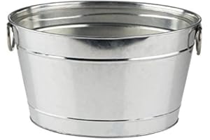BUDDY´S BAR Buddy's Bar - Secchiello Ovale per Bevande, 11 Litri, Vasca di Zinco, glacette, raffreddatore per Bottiglie in Acciaio Inossidabile zincato, 40 x 28 cm, Altezza 22 cm, Effetto Opaco
