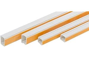 ENVA® Electrical Cable Trunking, White Self Adhesive Paintable PVC Trunking Cable & Wire Tidy Plastic Electrical Conduit Mini Trunk (10, 16x16mm)