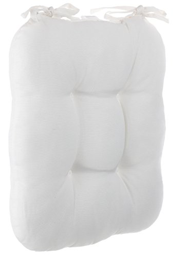 Sitzkissen Dekokissen Stuhlkissen Zierkissen Gartenkissen 4er Steppung – Größe: ca. 38 x 38 cm – 4er Vorteilspaket – creme/weiß - 3