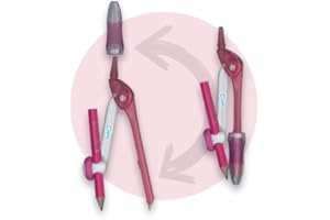 SAFE TOOL Fiico WONDAY - Compas métal pour enfants TWIST'n SAFE Rose, Avec Sécurité pointe et maniabilité accrue