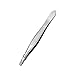 Gleader Silver Tone Metal Slanted Tip Vertical Stripe Makeup Eyebrows Tweezers Tool 3.5" Long