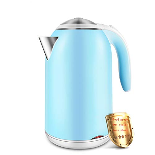 TD Bouilloire Bouilloire lectrique Bouilloire Bouilloire Cuisine Bouilloire Portable Bouilloire D'htel Double Bouilloire Anti-chaudage 1800W 1.7L en Acier Inoxydable Bleu