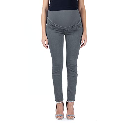 Vaqueros Premamà, la Prenda Esencial para tu guardarropa de Embarazada - Made in Italy (ES 38 - (S), Gris Oscuro)