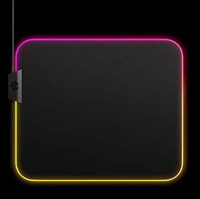 SteelSeries QcK Prism Cloth - Tapis de souris de jeu en tissu - Éclairage RVB 2 zones - Taille M