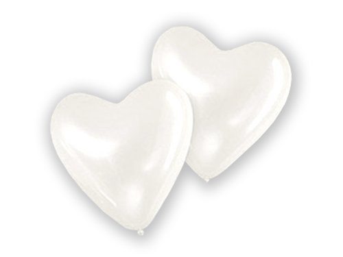 25 große Herzluftballons WEIß Umfang 80cm Valentinstag Hochzeit Dekoration LIEBE Herz Hochzeitsdeko Luftballons Ballons Party Verlobung Heiratsantrag Muttertag Geschenke Herzen Deko Herzballons