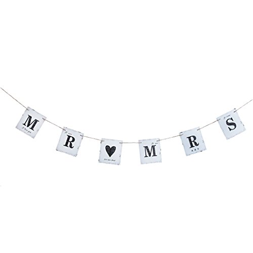 Oblique-Unique® Mr & Mrs Hochzeit Girlande Banner Ich Liebe Dich I love you Dekoration – Vintage Look - 2