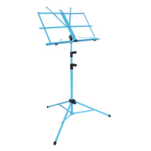 Preisvergleich Produktbild LVPY Musik Notenständer, Blau Tragbar Einstellbare Höhe und Klappbarer Metallständer Leicht und Kompakt zum lagern und Reisen, Max. Höhe: 1,5 m