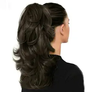 Alizz natural black wrap around ribbon ponytail better than clutcher clip hair extension bridal juda hair style accessories beauty accessory for wedding outing gathering party