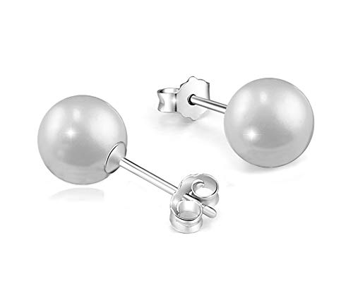 Papoly Boucles d'oreilles pour femme en argent 925 avec perle d'eau douce 11 mm