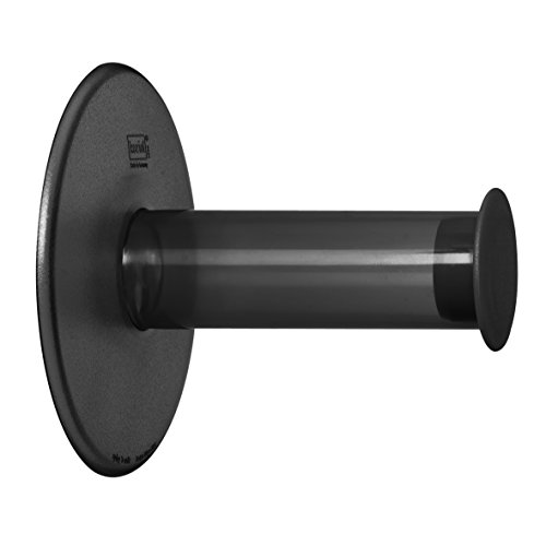 koziol WC-Rollenhalter Plug'n'Roll, Kunststoff, transparent anthrazit, 13.5 x 13 x 13 cm