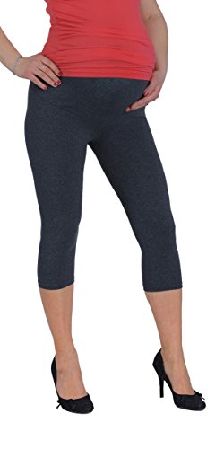 STANDARD or WINTER FULL LENGTH CROPPED SHORT MATERNITY LEGGINGS OVER BUMP 95%Cotton WIDE RANGE OF COLOURS (Small, Cropped Dark Grey)