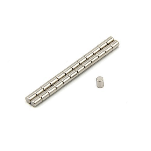 First4magnets F375-25 N42 Neodym-Magneten - 0,35 kg ziehen, Packung mit 25, Metall, silber, 3 mm Durchmesser x 4 mm dicken, 25 x 10 x 3 cm