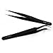Well-Goal Nail Art Rhinestones Eyelashes Extension Straight & Curved Tweezers Tool Set--Black