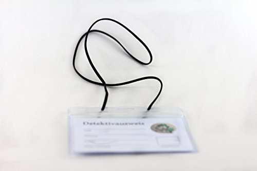 6 x Detektivausweis für Kindergeburtstag mit Clip, Hülle und Umhängeband - 2