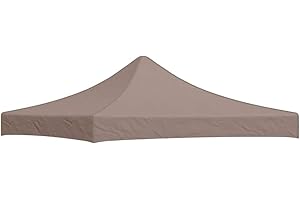 vidaXL Toit de Tente de Réception Toile de Toit de Chapiteau Remplacement de Toit de Tente Escamotable Pavillon de Jardin 3x3 m Taupe 270 g/m²