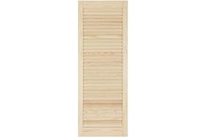 KB TOOLS Louvre Door – Pine Wood – Vented Open – Ready to Paint Internal Louvre Cupboard Doors – Slatted Wardrobe Doors – Various Sizes (1100mm (43.4") Height, 294mm (11.6") Width)
