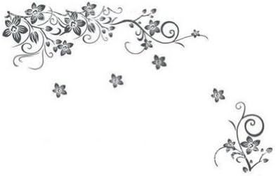 Restly Black Butterfly Flower Vine Wall Stickers Decor Living Room Wall Stickers Decor Bedroom Wall Stickers Decor