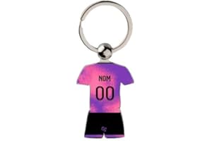 Coque Swag - Porte Clé Football Paris édition limitée 2021 2022 Maillot Personnalisable avec Nom et Numéro - PC0009 Argent 51 x 36